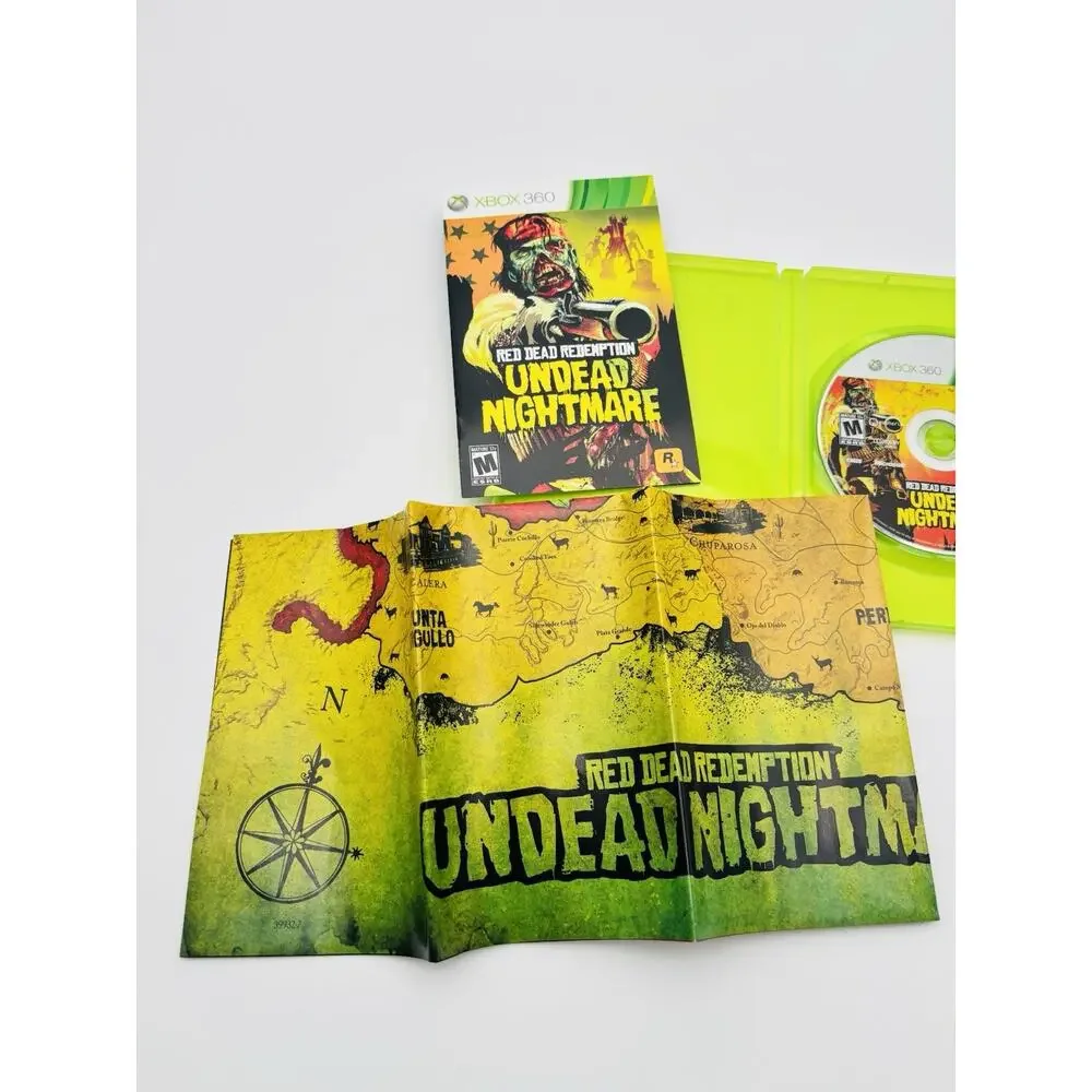 Red Dead Redemption Undead Nightmare Xbox 360 Complete CIB w/Map Tested Works